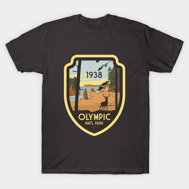 Olympic National Park Vintage Travel Badge Design Gift T-Shirt by Terrybogard97